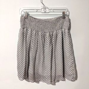Old Navy White Print Smocked Skirt with Lining Size L